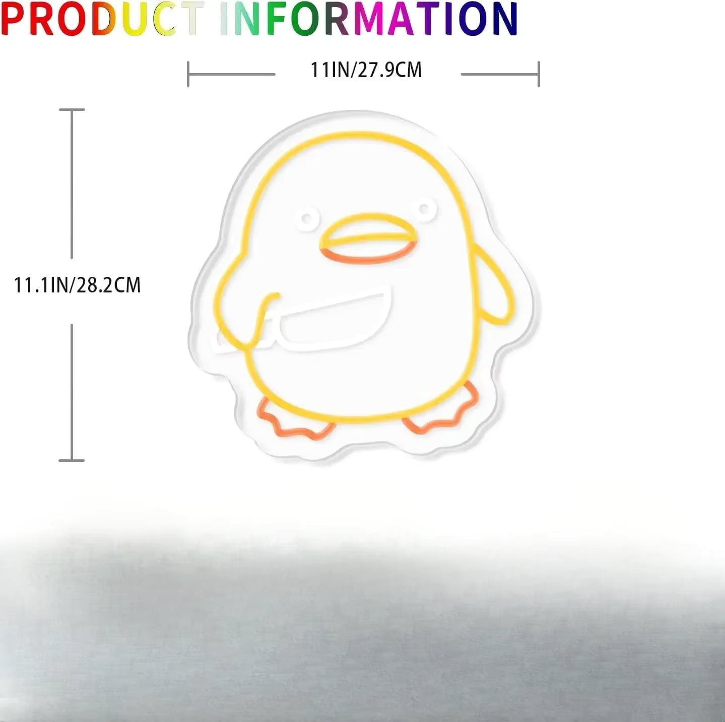 Dimmable duck neon light installation detail