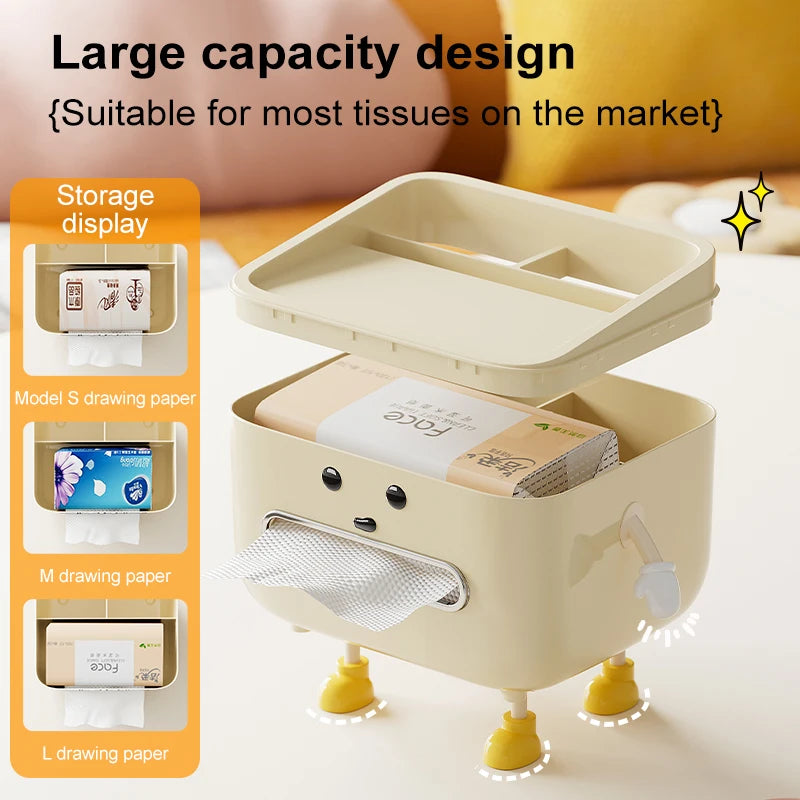 Close up of the compartments in the storage box