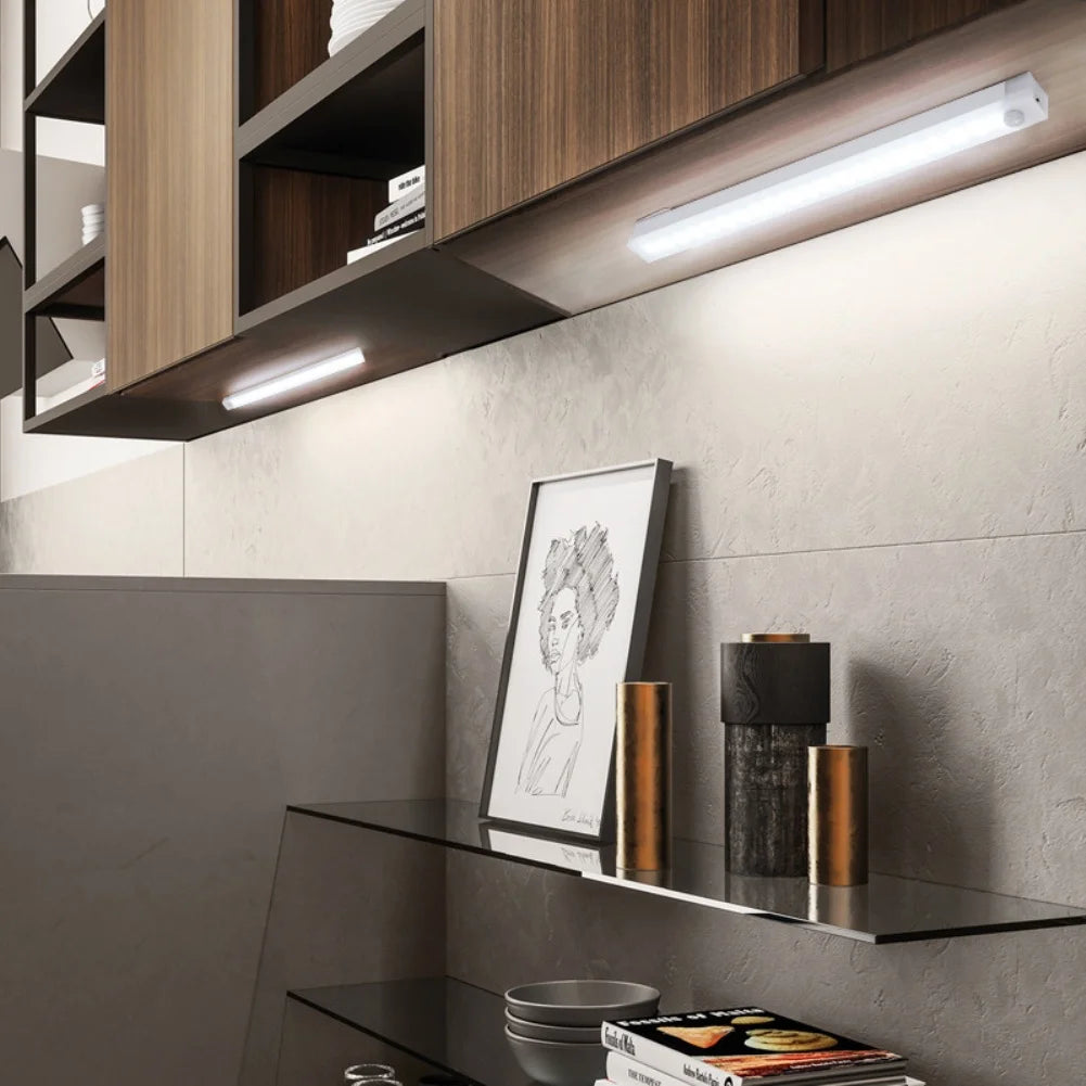 Rechargeable motion sensor night light with USB Type C charging port and battery indicator