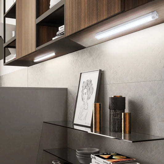 Rechargeable motion sensor night light with USB Type C charging port and battery indicator