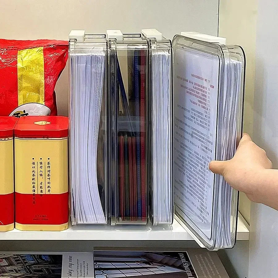 Clear A4 document box for paper storage, view 4