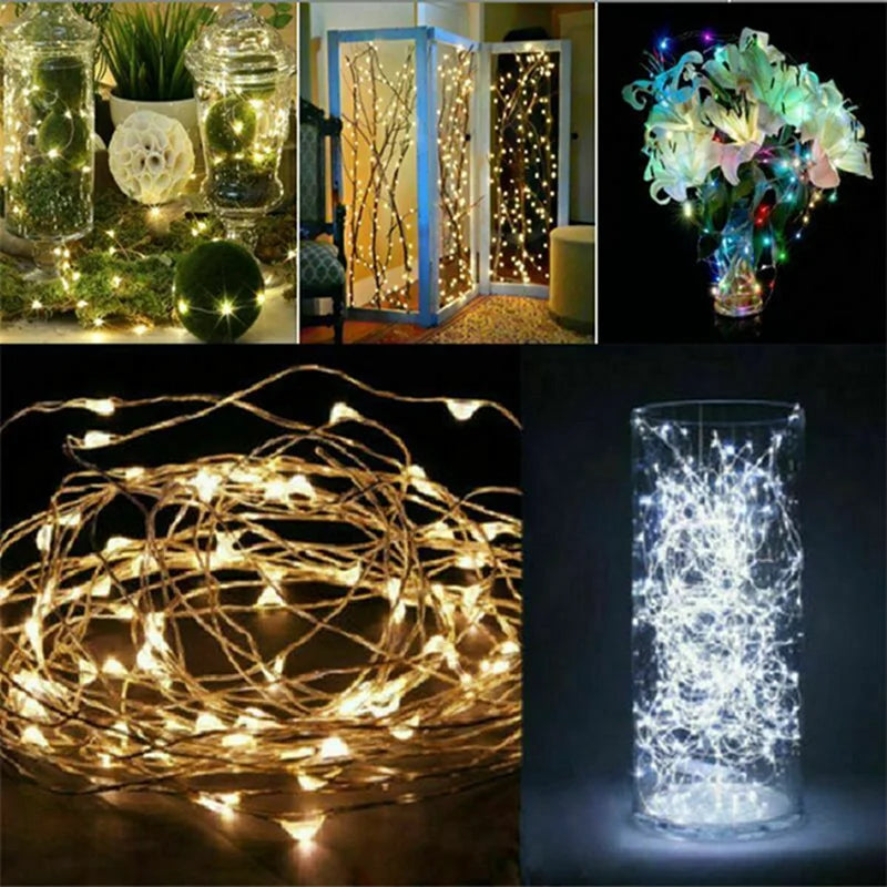 Bendable copper wire string light detail