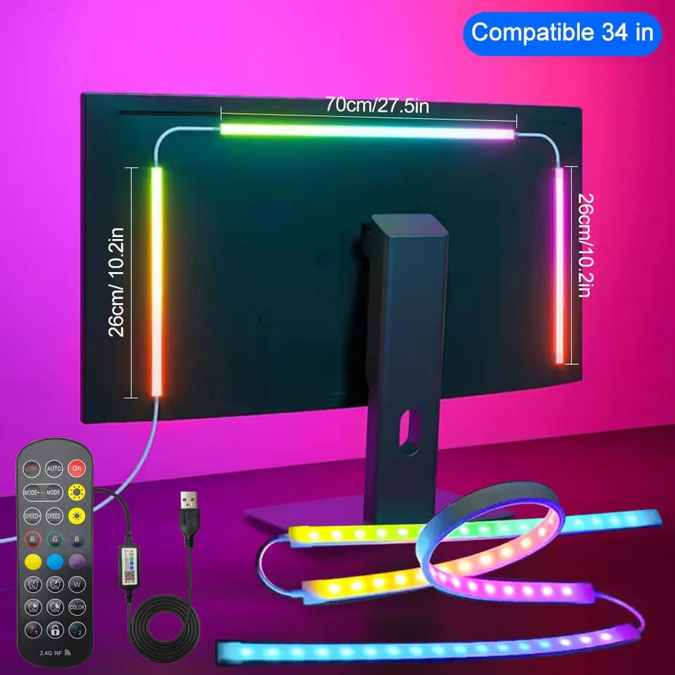 Monitor lighting RGB gaming desk