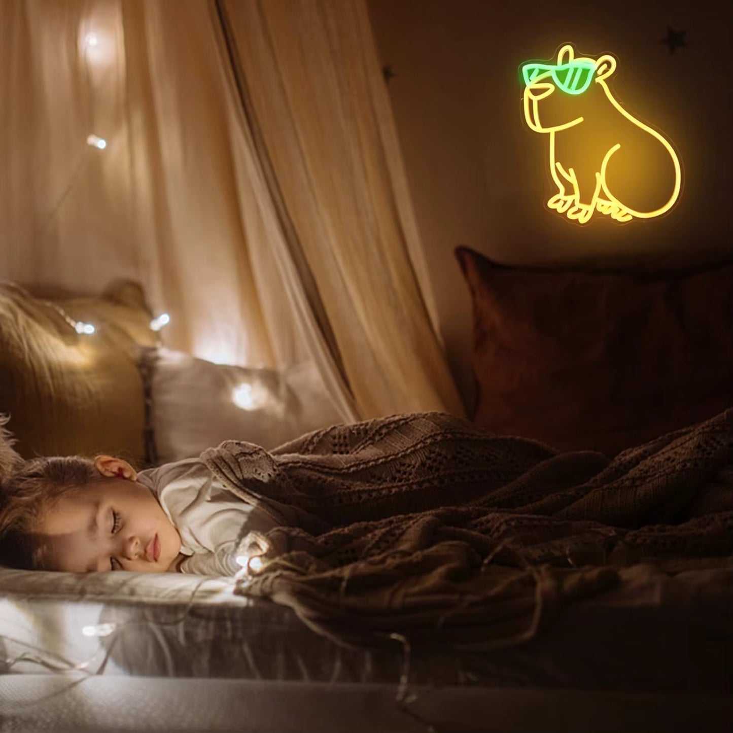 Cute animal neon sign for party wall decor