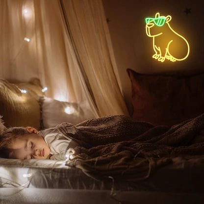 Cute animal neon sign for party wall decor