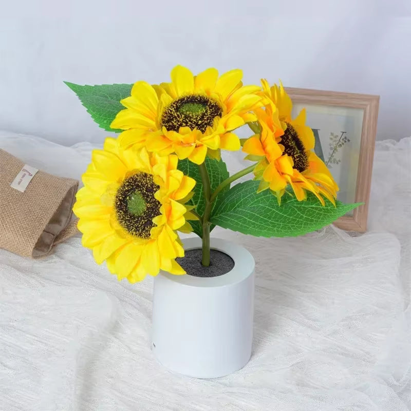 USB rechargeable sunflower table lamp desk