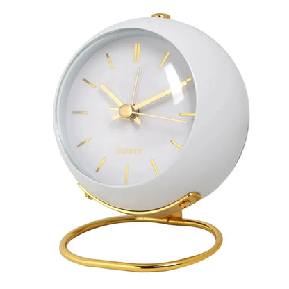 Small metal desk alarm clock with luminous hands, view 8