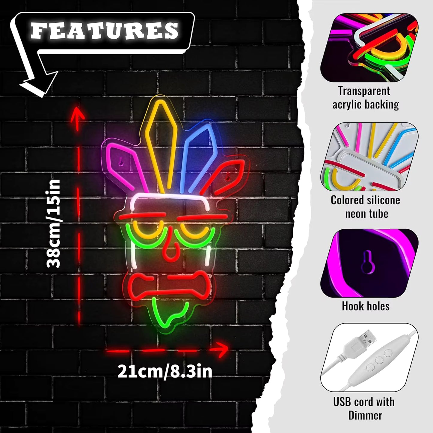 USB dimmable neon light warm glow party decoration