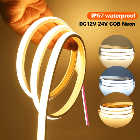 COB LED strip light 12V 24V waterproof 320 LEDs per metre