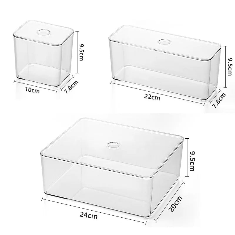 Clear plastic storage box with lid, view 6