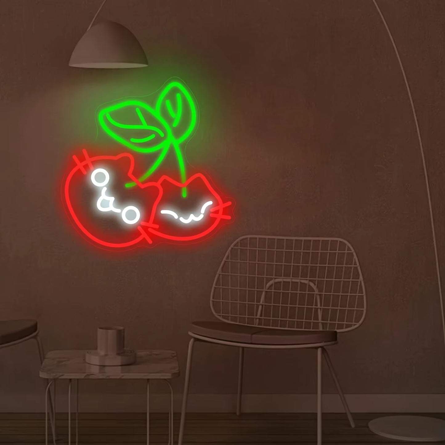 Cherry cat neon sign birthday gift fruit lovers