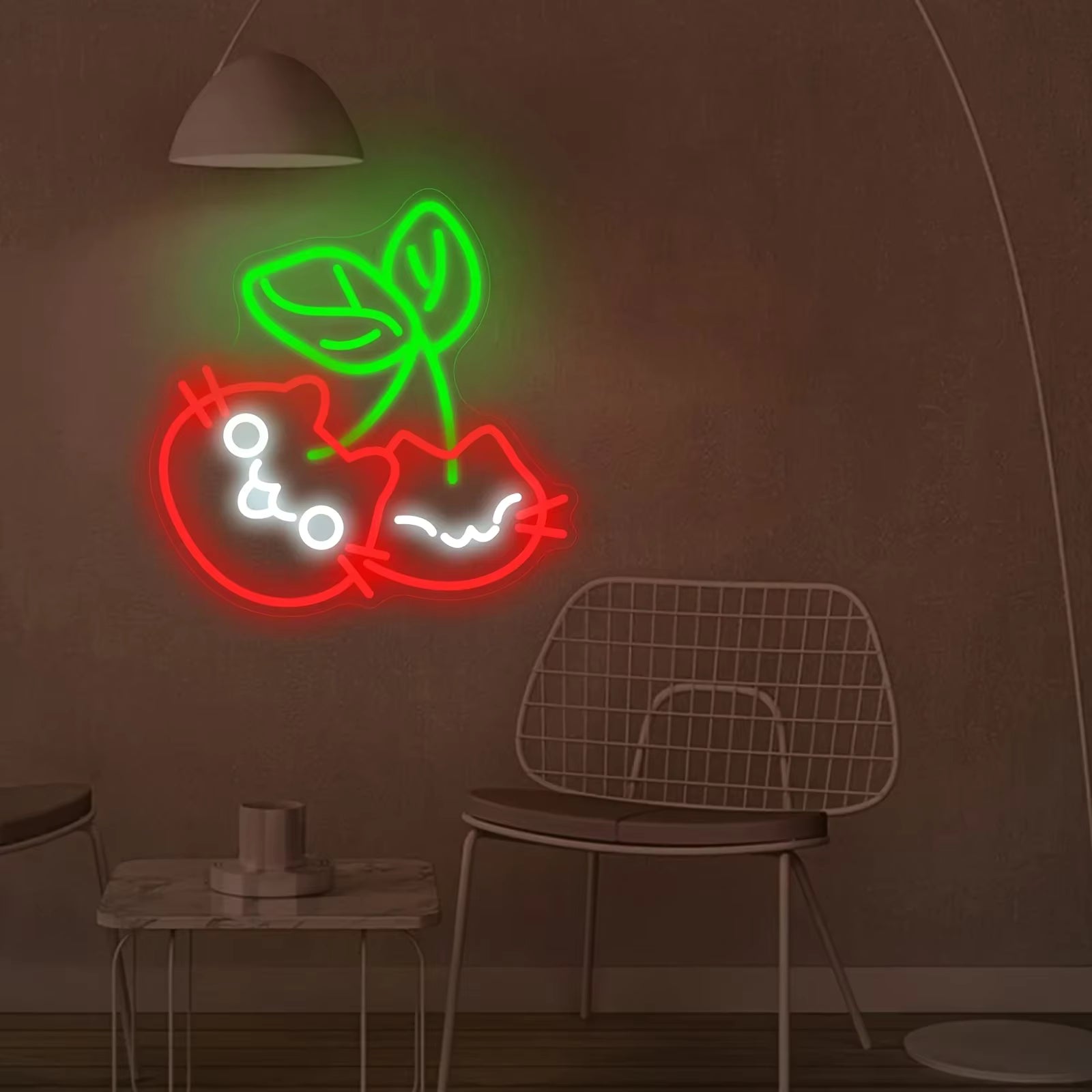 Cherry cat neon sign birthday gift fruit lovers