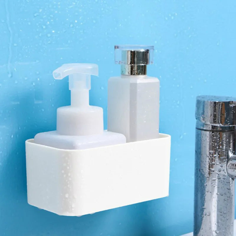 Adhesive wall mounted storage box in grey or white, view 4