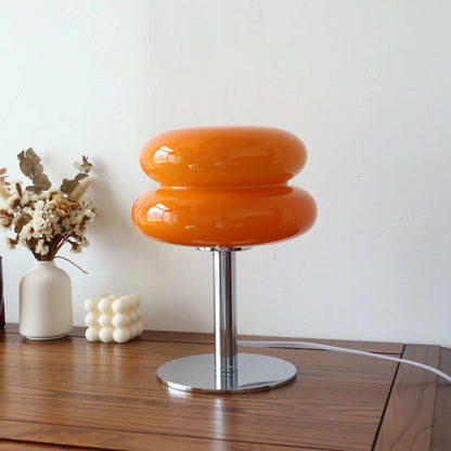 Macaron glass table lamp tri-colour dimming bedside light