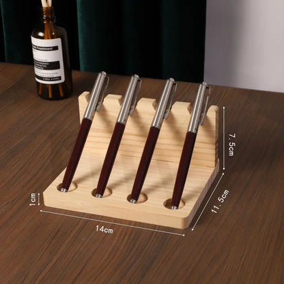 Walnut desk organiser with pen compartments and a phone slot, view 5