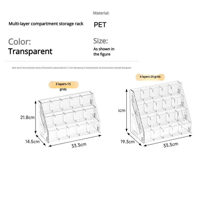 Tiered acrylic pencil holder and marker organiser rack, view 2