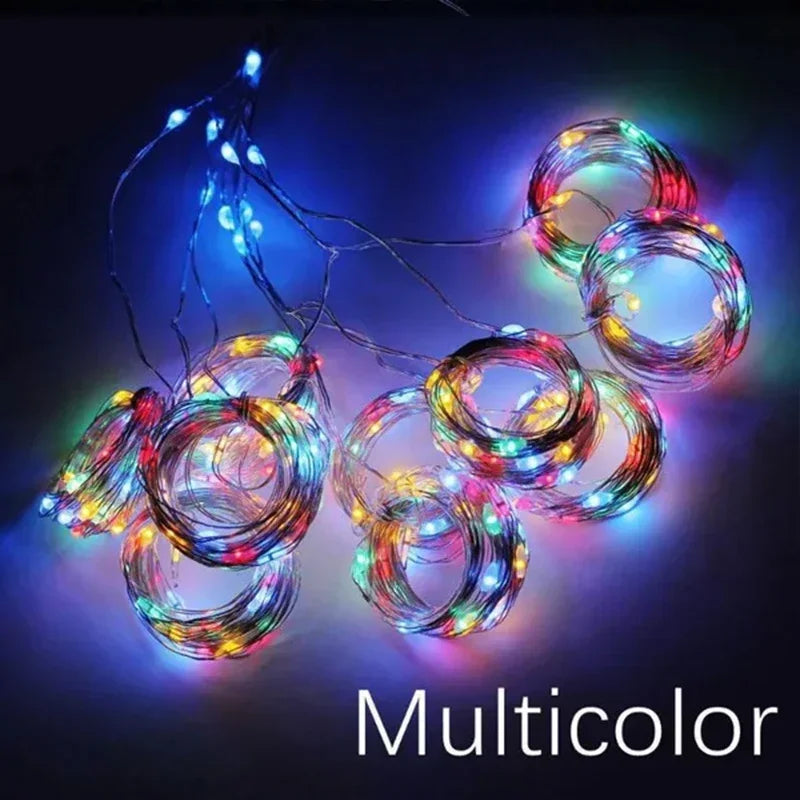 Christmas curtain string lights garden pergola