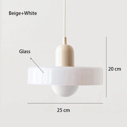 Retro glass pendant light Bauhaus minimalist style