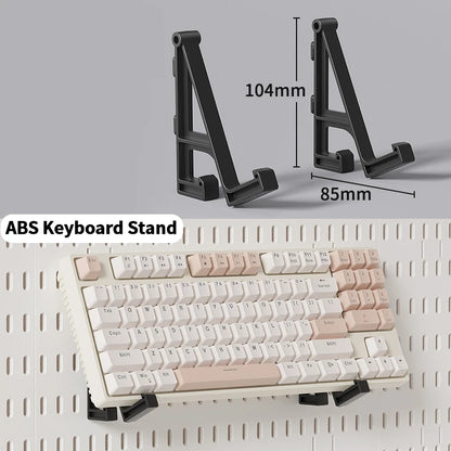 Black gaming pegboard wall organiser with holders, view 57