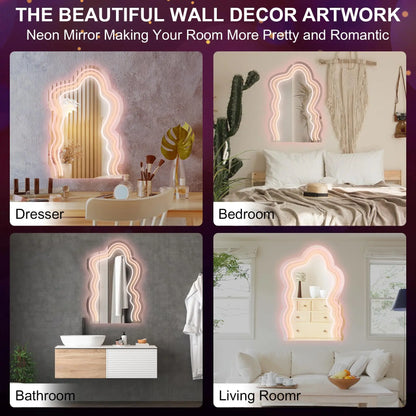 Cloud mirror LED light beauty studio decor