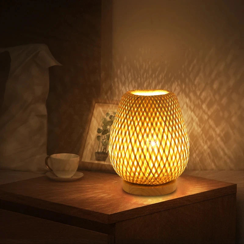 E27 bulb fitting inside the bamboo table lamp