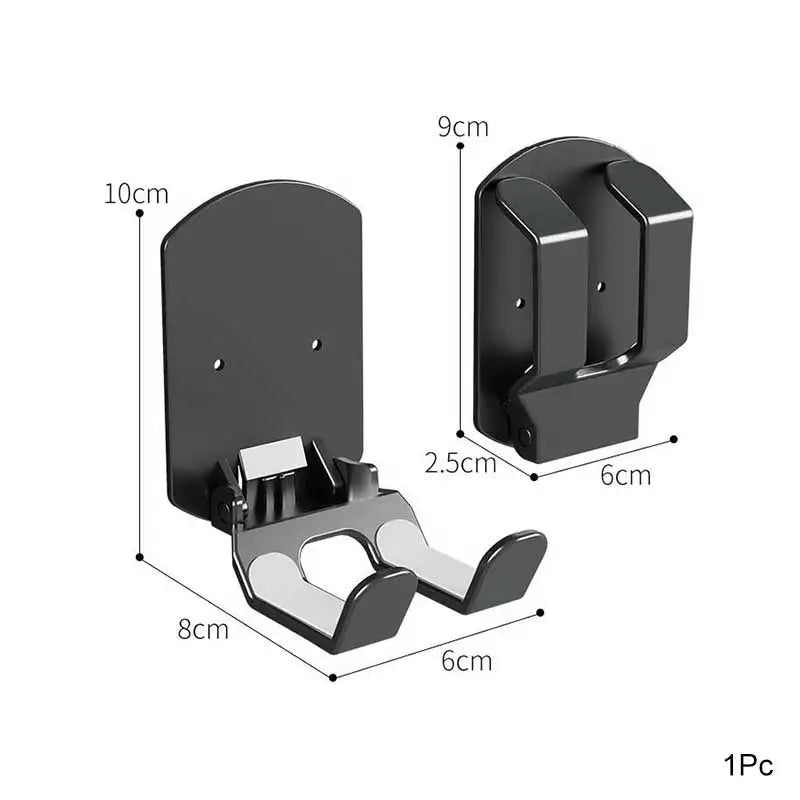 Adhesive under desk headphone hook in white, view 15