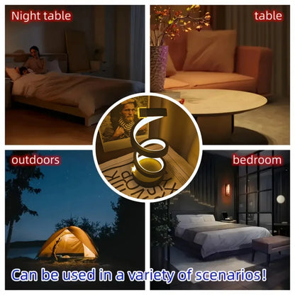 Spiral night light warm glow bedside table