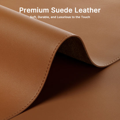 PU leather desk mat with stitched edges, view 2