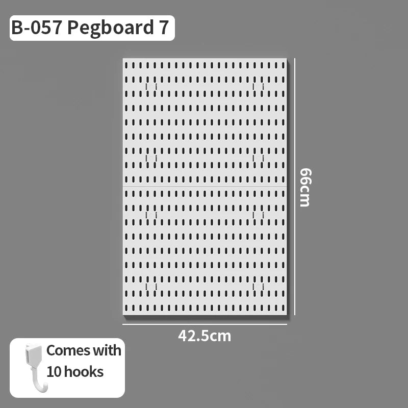 Wall pegboard with hooks, baskets and accessories, view 45