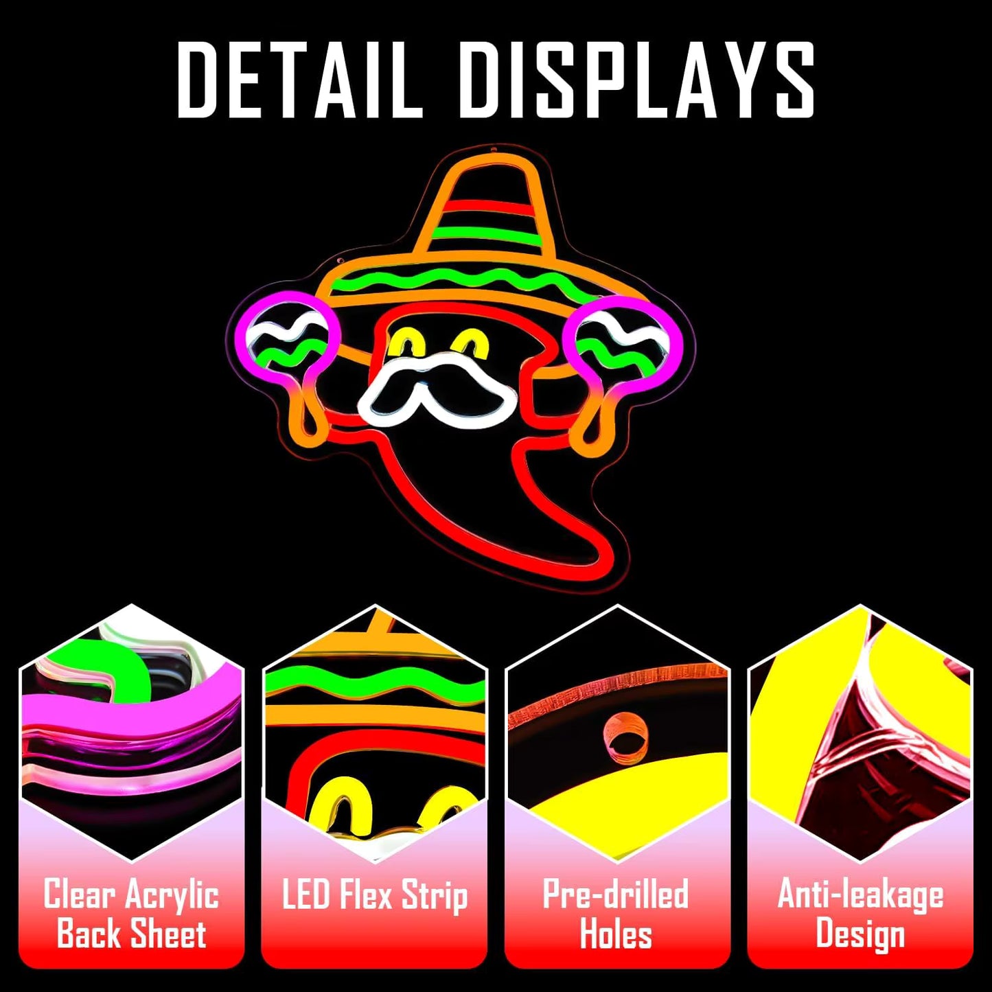 Chilli neon light for bar and restaurant wall decor