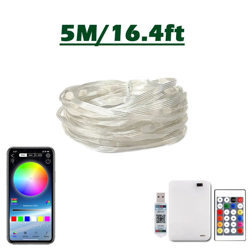 Smart LED string lights app mode selection