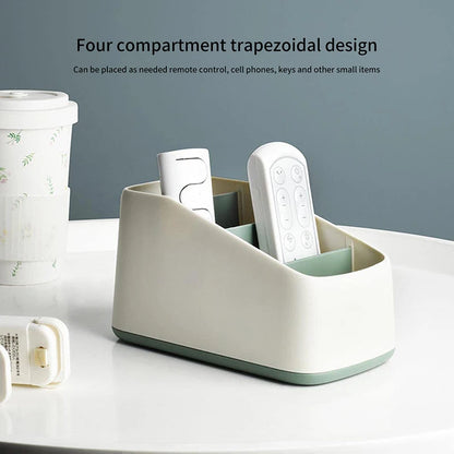 Grey desk organiser with four separate compartments