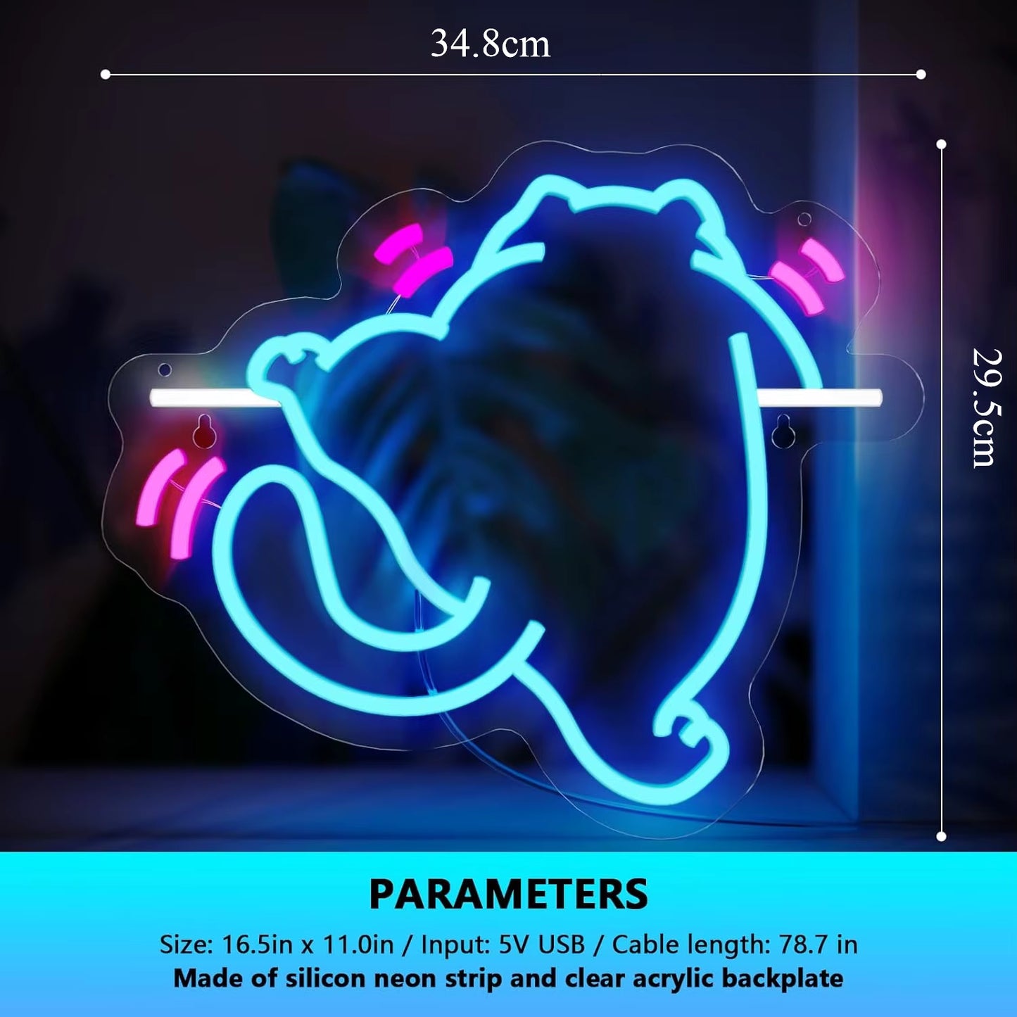 USB cat neon sign birthday gift cat lovers