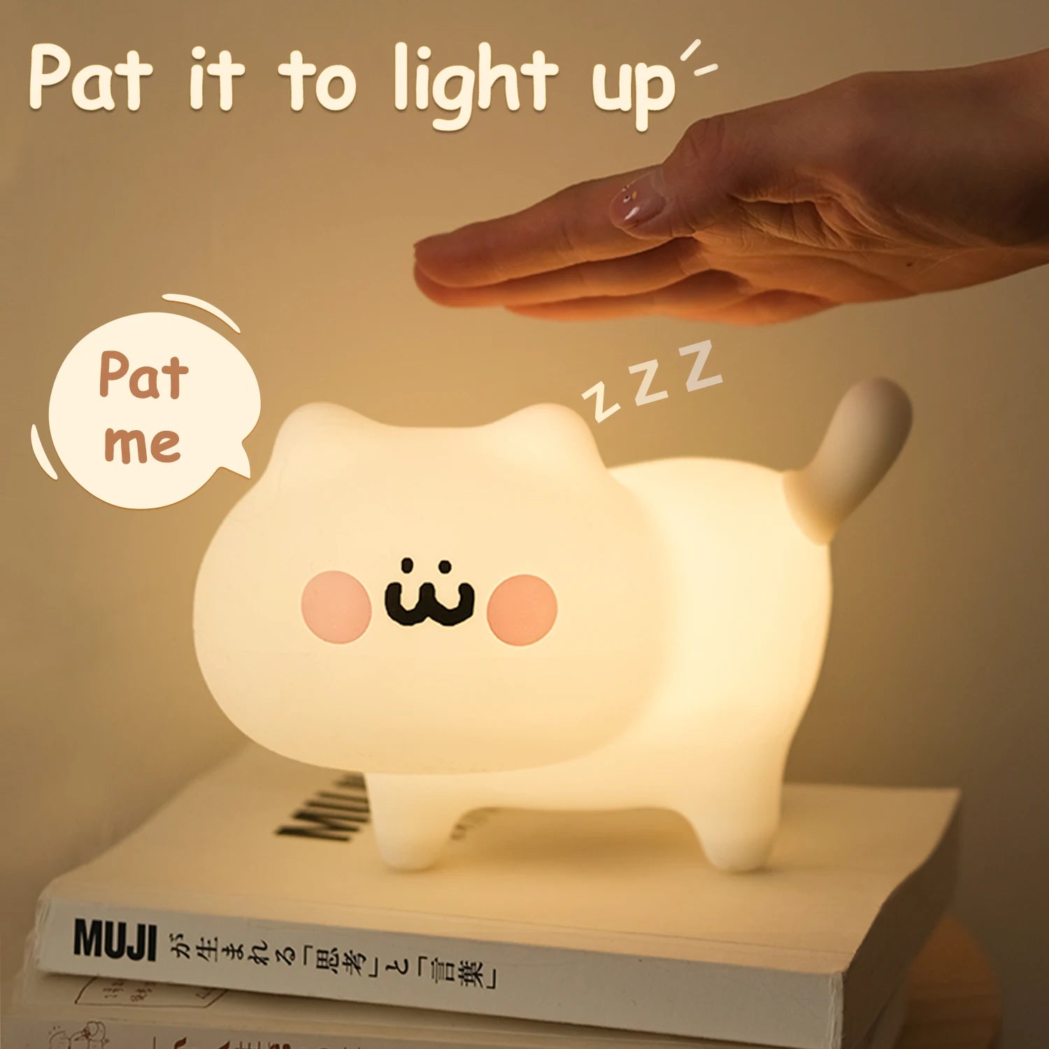 Cartoon cat sleep lamp product size detail