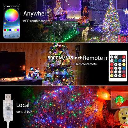 RGBIC string lights rainbow flow effect