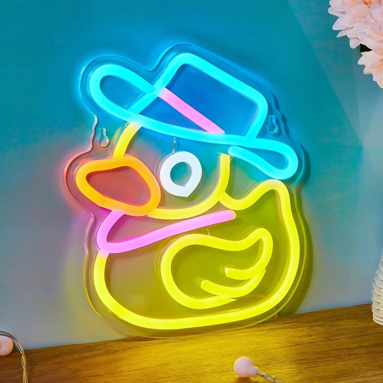 Quirky animal neon sign man cave wall decor