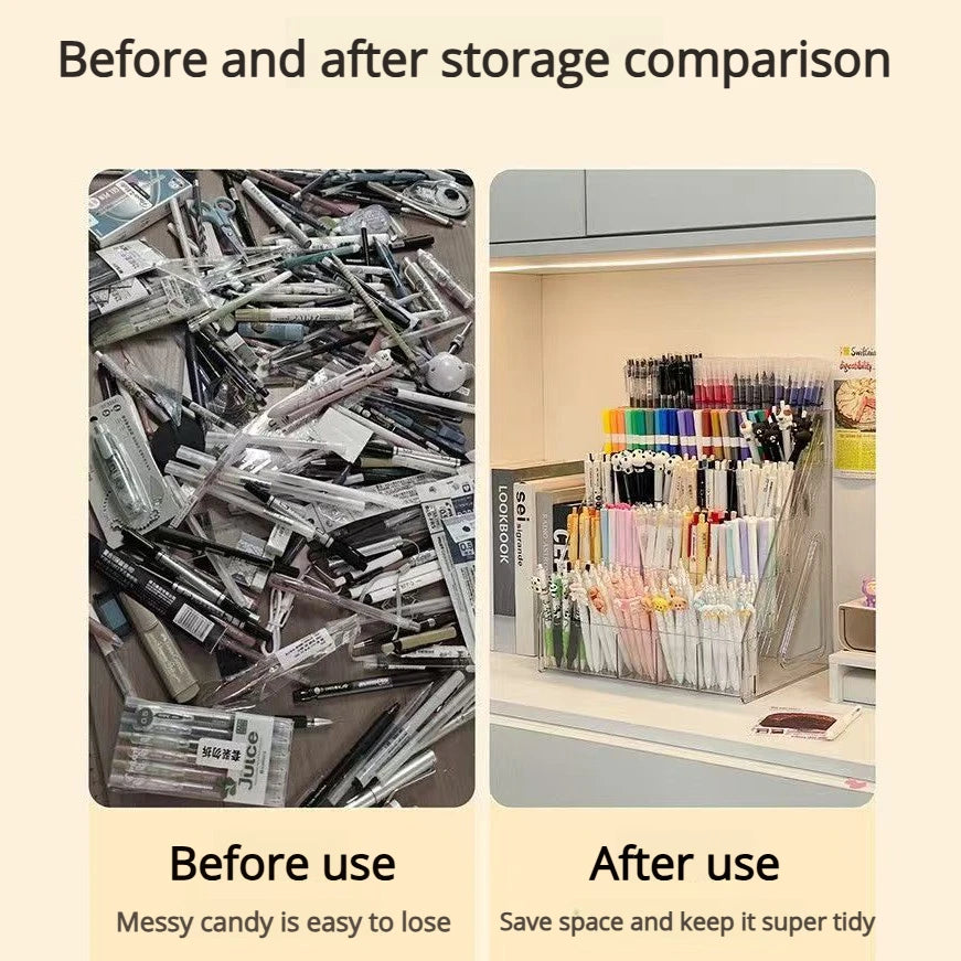 Tiered acrylic pencil holder and marker organiser rack, view 4