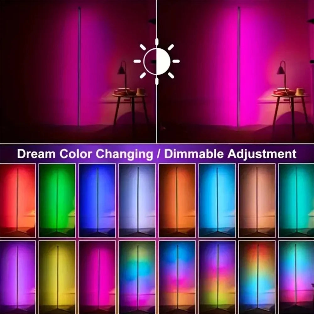 Remote control for smart RGB floor lamp, adjust brightness 0-100% dimming and change colors instantly