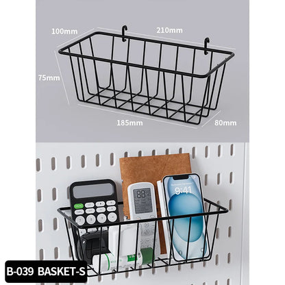 Black gaming pegboard wall organiser with holders, view 37