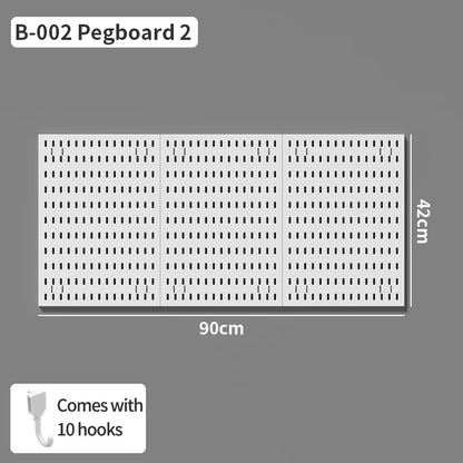 Wall pegboard with hooks, baskets and accessories, view 22