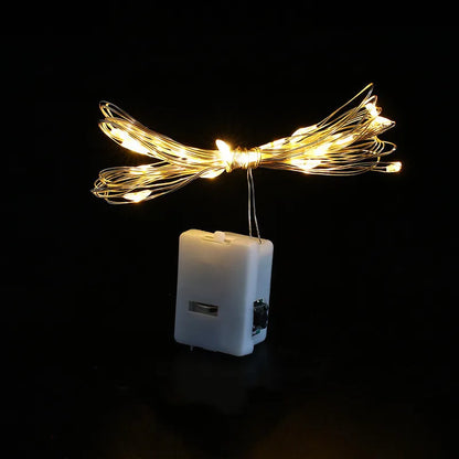 Fairy string lights living room shelf styling