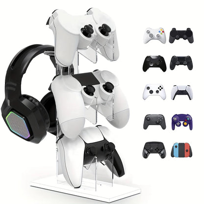 Three tier controller and headphone holder, view 3