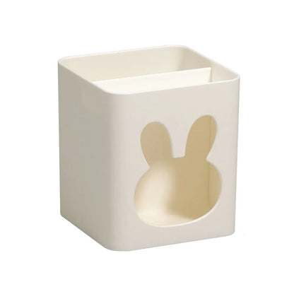 Round plastic pen holder with a small bear design, view 13