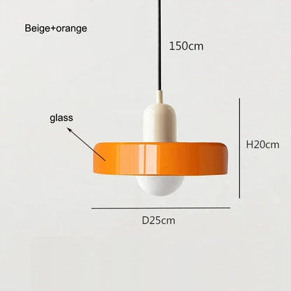 Nordic glass pendant light multiple color options