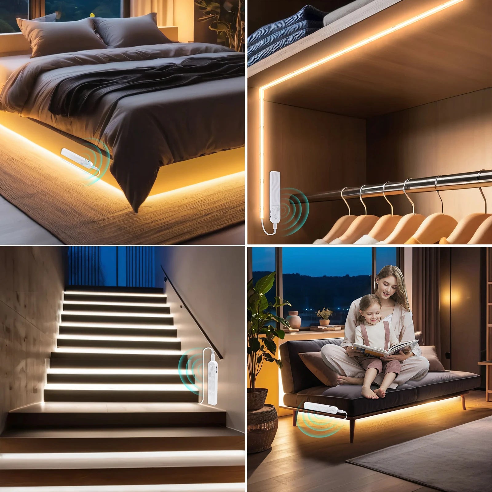 COB LED strip staircase motion lighting