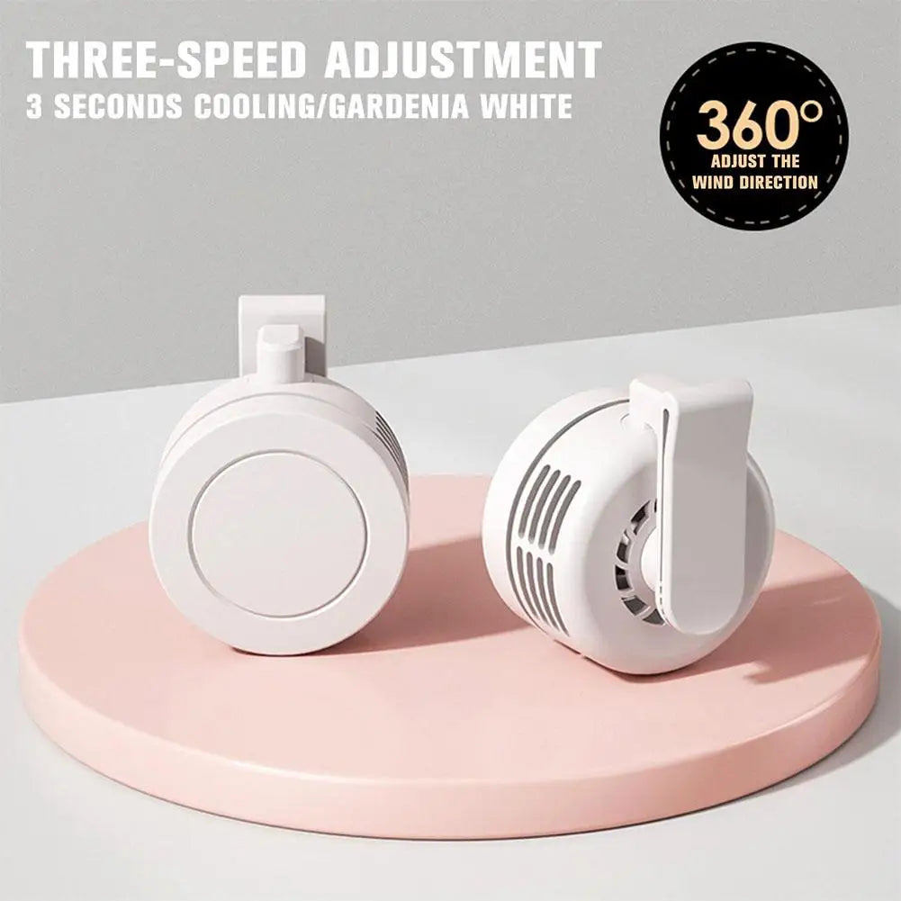 Bladeless Mini USB Rechargeable Fan Portable Clip-On Neck Hanging Personal Cooling Fan for Home, Office & Travel