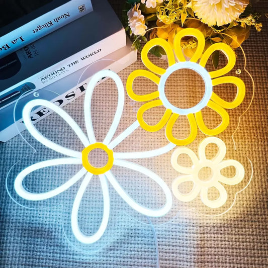 Flower neon sign USB powered LED floral wall decor