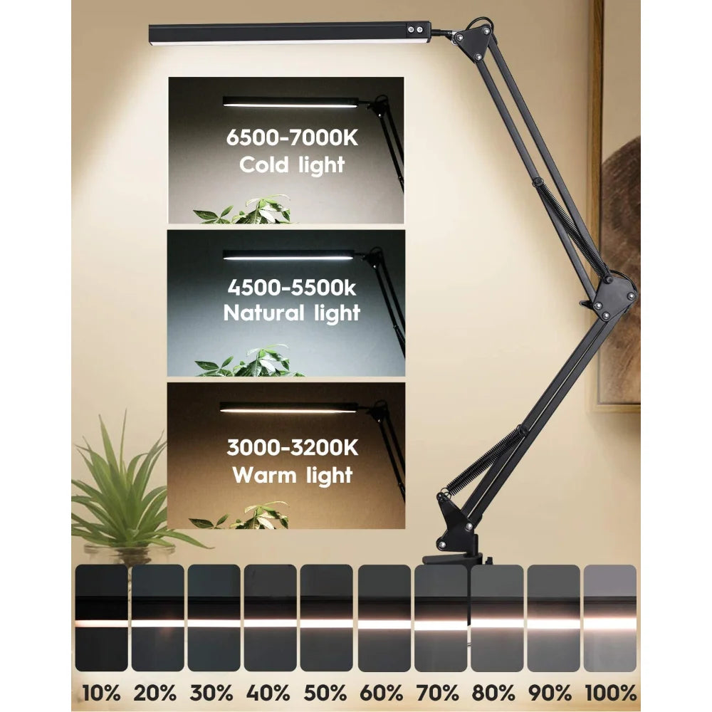 Clamp desk lamp with swing arm and 10W LED, view 2