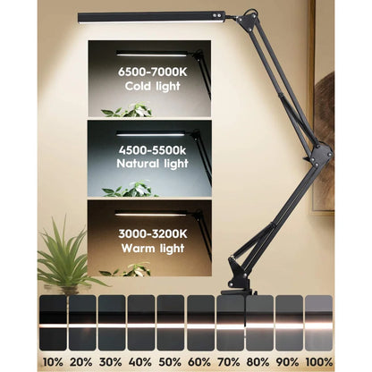 Clamp desk lamp with swing arm and 10W LED, view 2