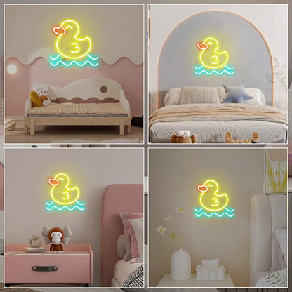 Duck neon sign birthday gift for kids